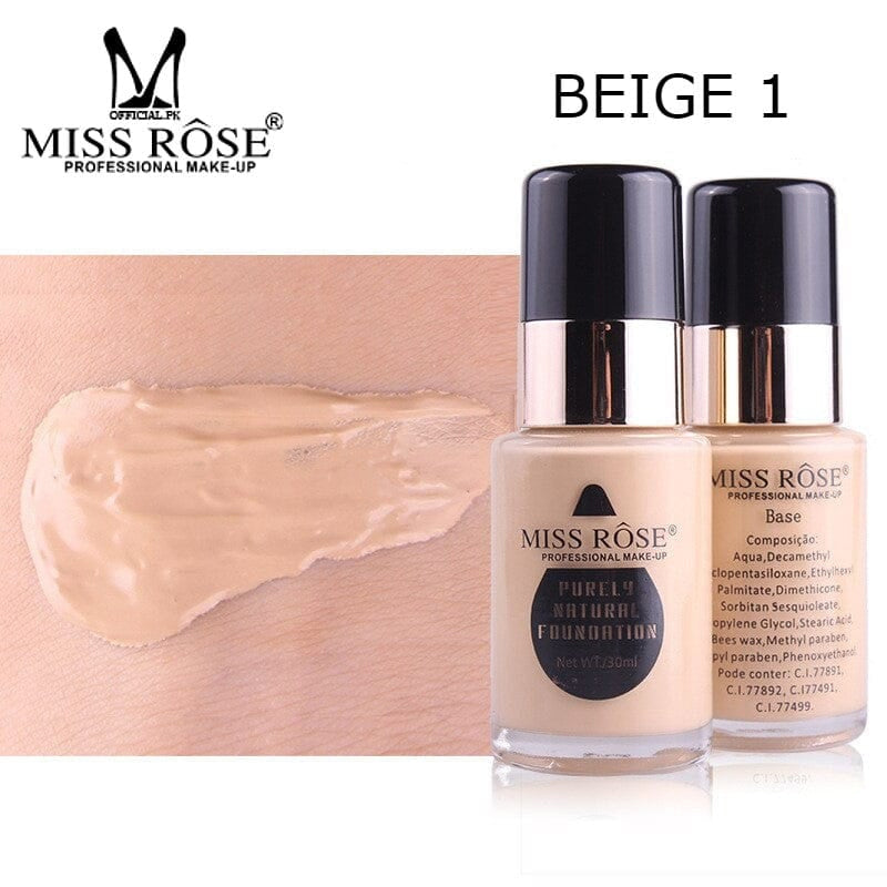 MISS ROSE Purely Natural Liquid Foundation - Makeup Basket