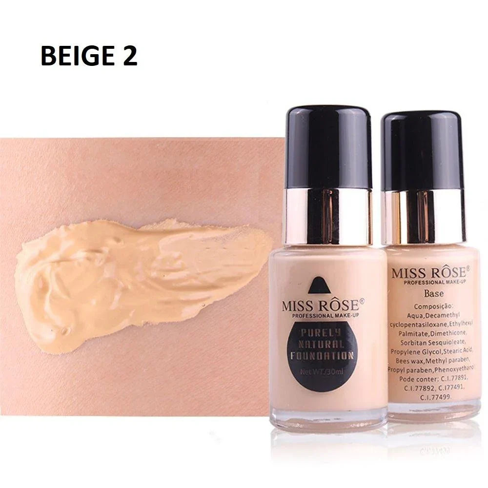 MISS ROSE Purely Natural Liquid Foundation - Makeup Basket