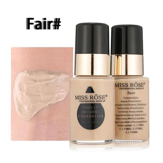 MISS ROSE Purely Natural Liquid Foundation - Makeup Basket