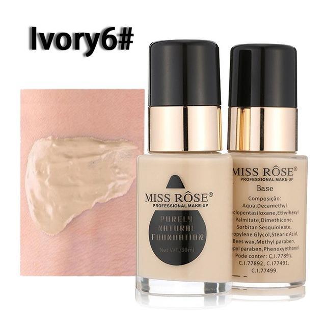 MISS ROSE Purely Natural Liquid Foundation - Makeup Basket